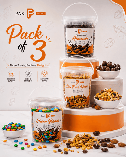PACK OF 3 (Choco Almond,Dry Fruit Nimko,Choco Beans)
